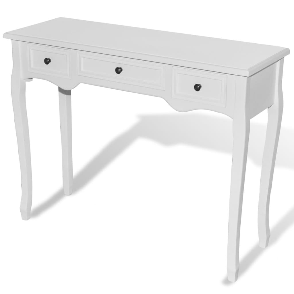 Dressing Console Table with Three Drawers White