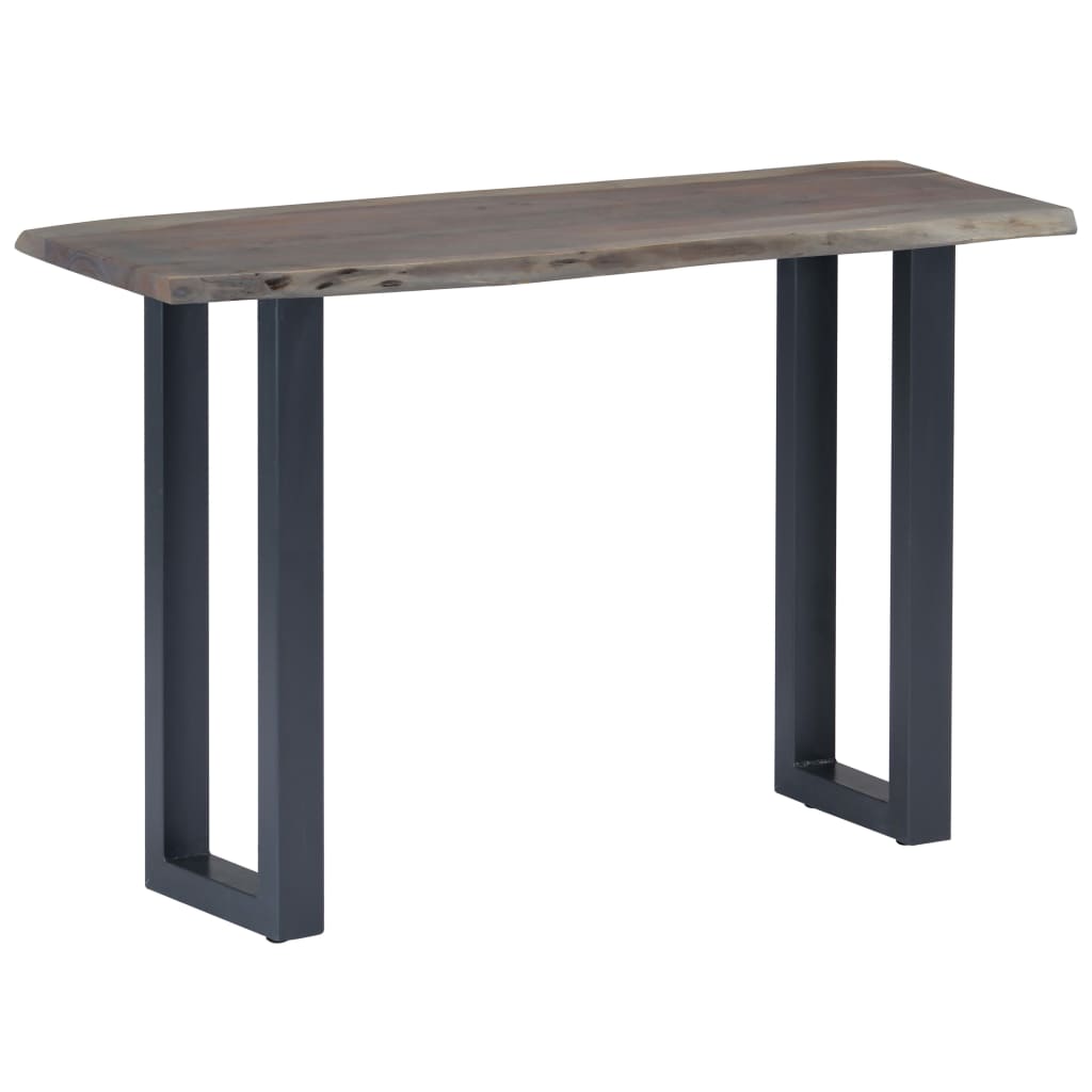 Console Table Grey 115x35x76 cm Solid Aacia Wood and Iron