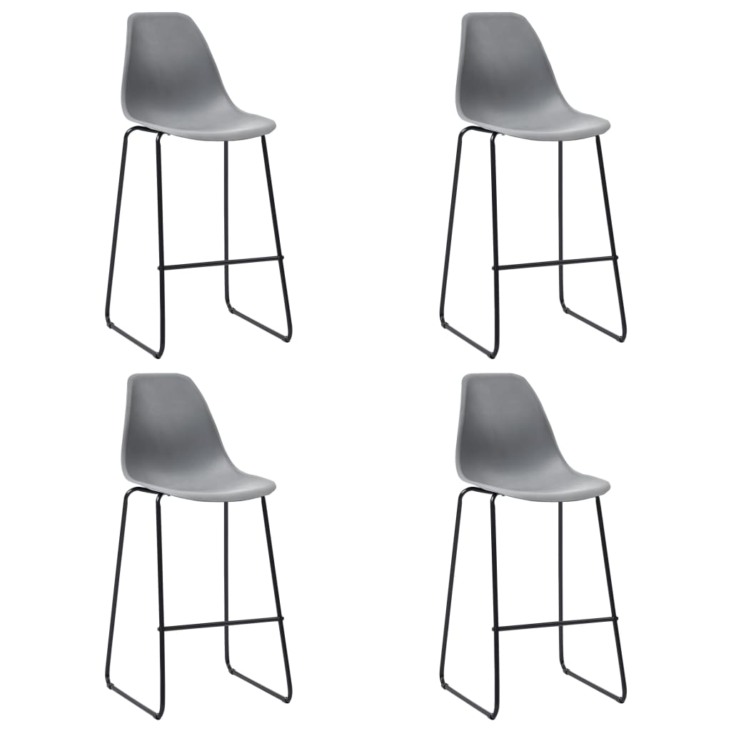 Bar Chairs 4 pcs Grey Plastic