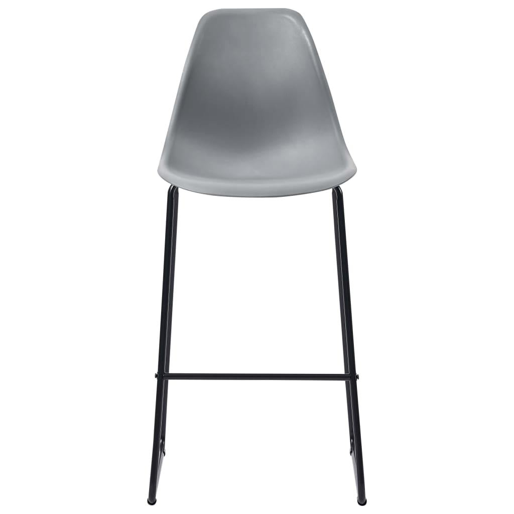Bar Chairs 4 pcs Grey Plastic