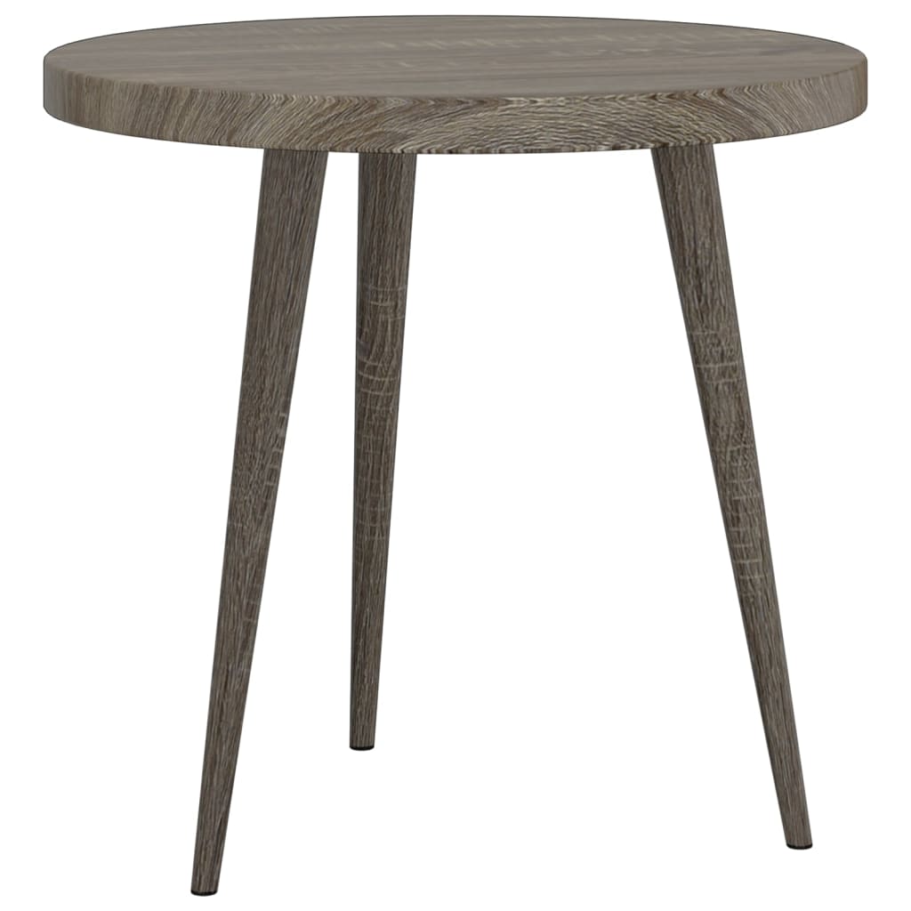 3 Piece Side Table Set Grey MDF and Iron