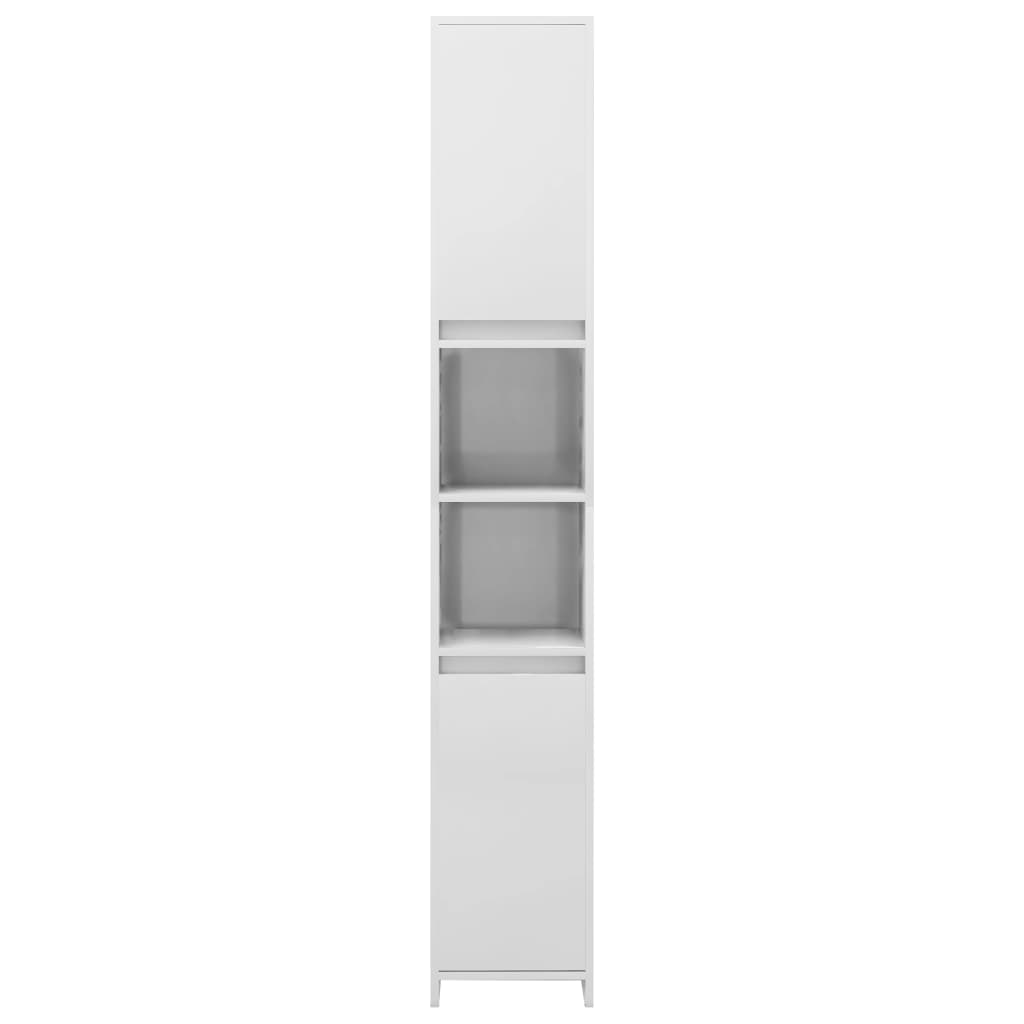 Bathroom Cabinet High Gloss White 30x30x183.5 cm Engineered Wood