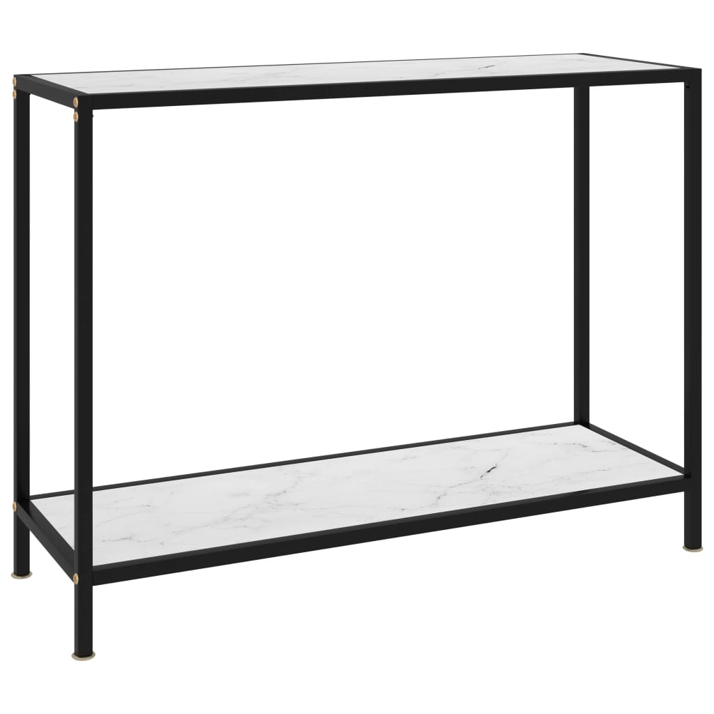 Console Table White 100x35x75 cm Tempered Glass