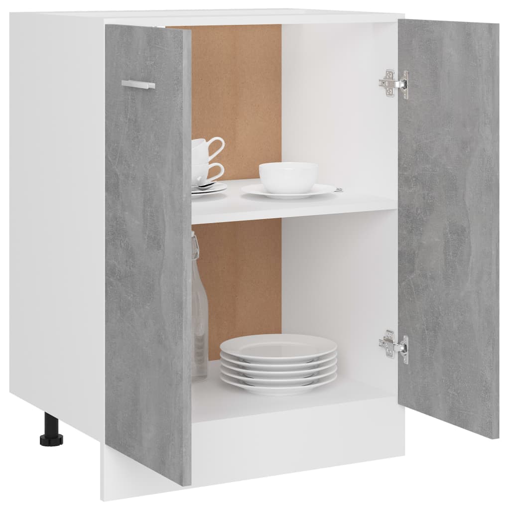 Bottom Cabinet Concrete Grey 60x46x81.5 cm Engineered Wood