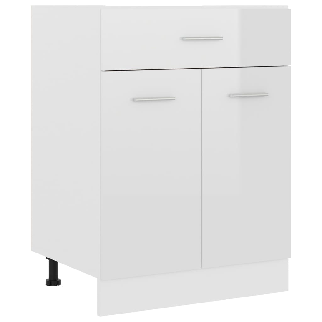 Drawer Bottom Cabinet High Gloss White 60x46x81.5 cm Engineered Wood