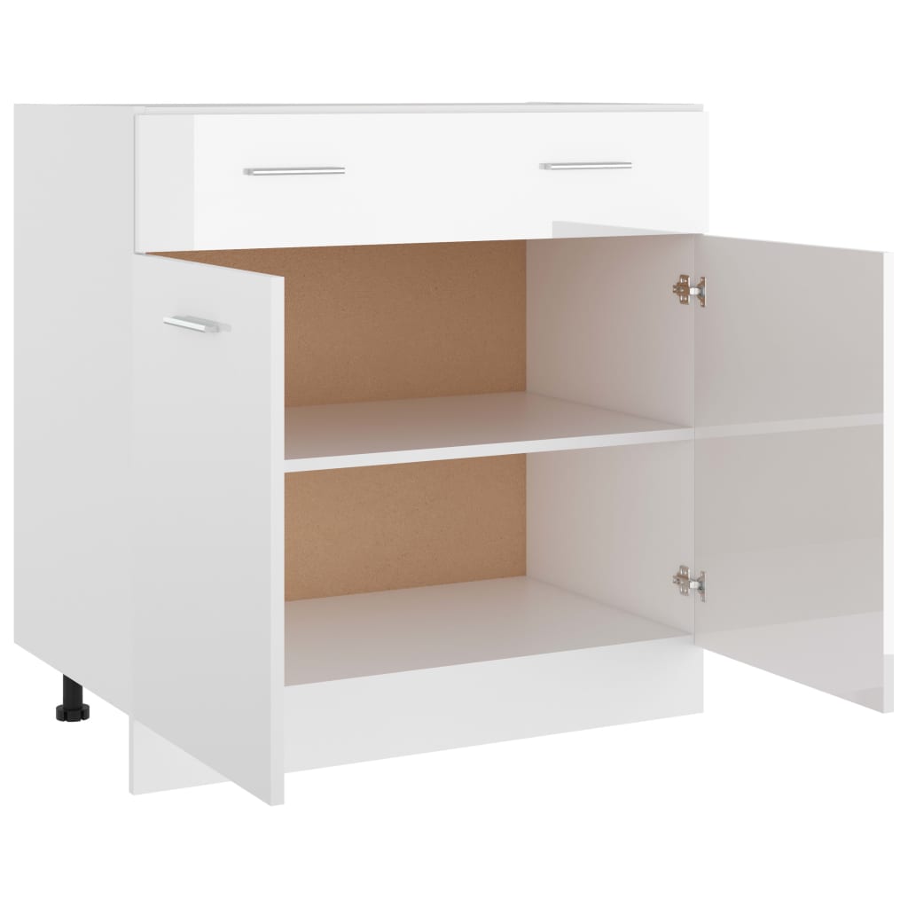 Drawer Bottom Cabinet High Gloss White 80x46x81.5 cm Engineered Wood