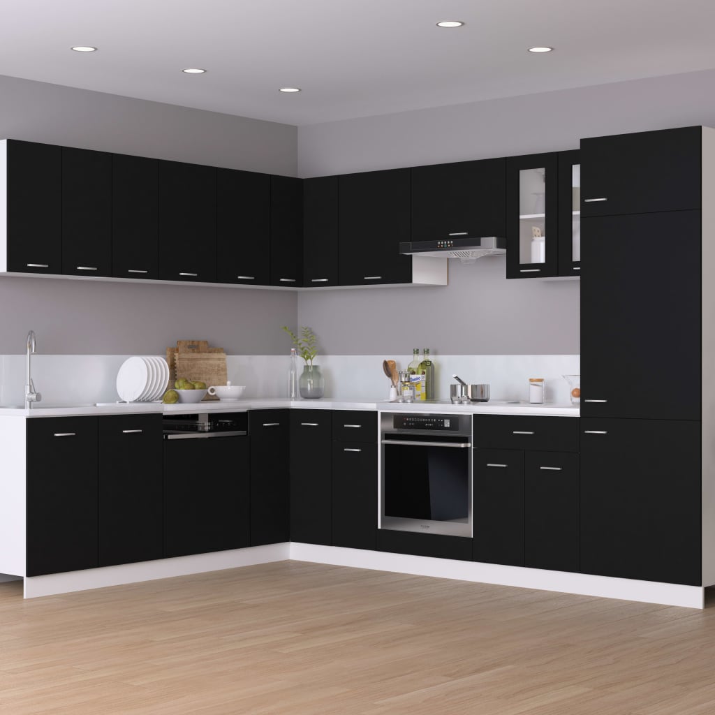 Oven Cabinet Black 60x46x81.5 cm Engineered Wood