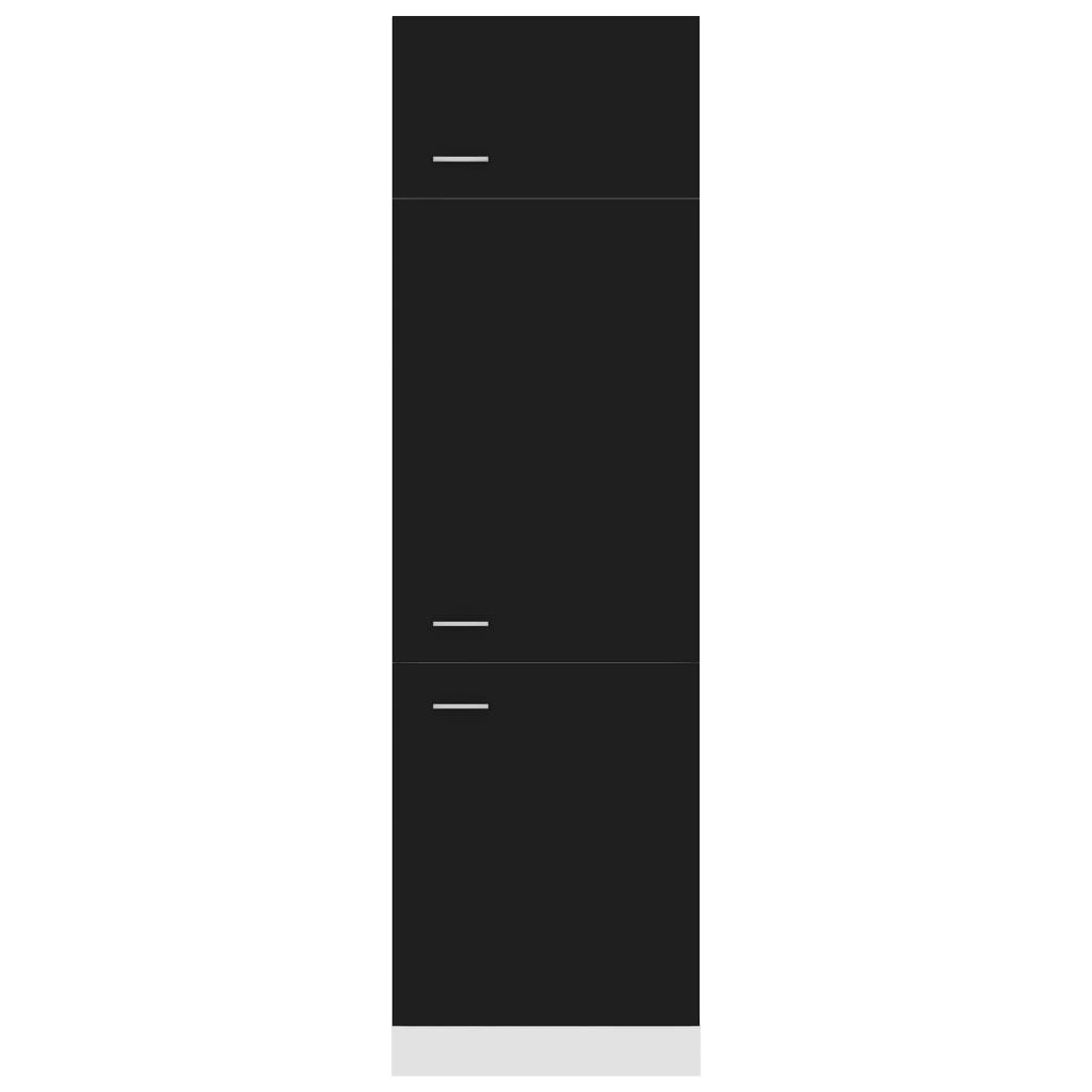 Refrigerator Cabinet Black 60x57x207 cm Engineered Wood