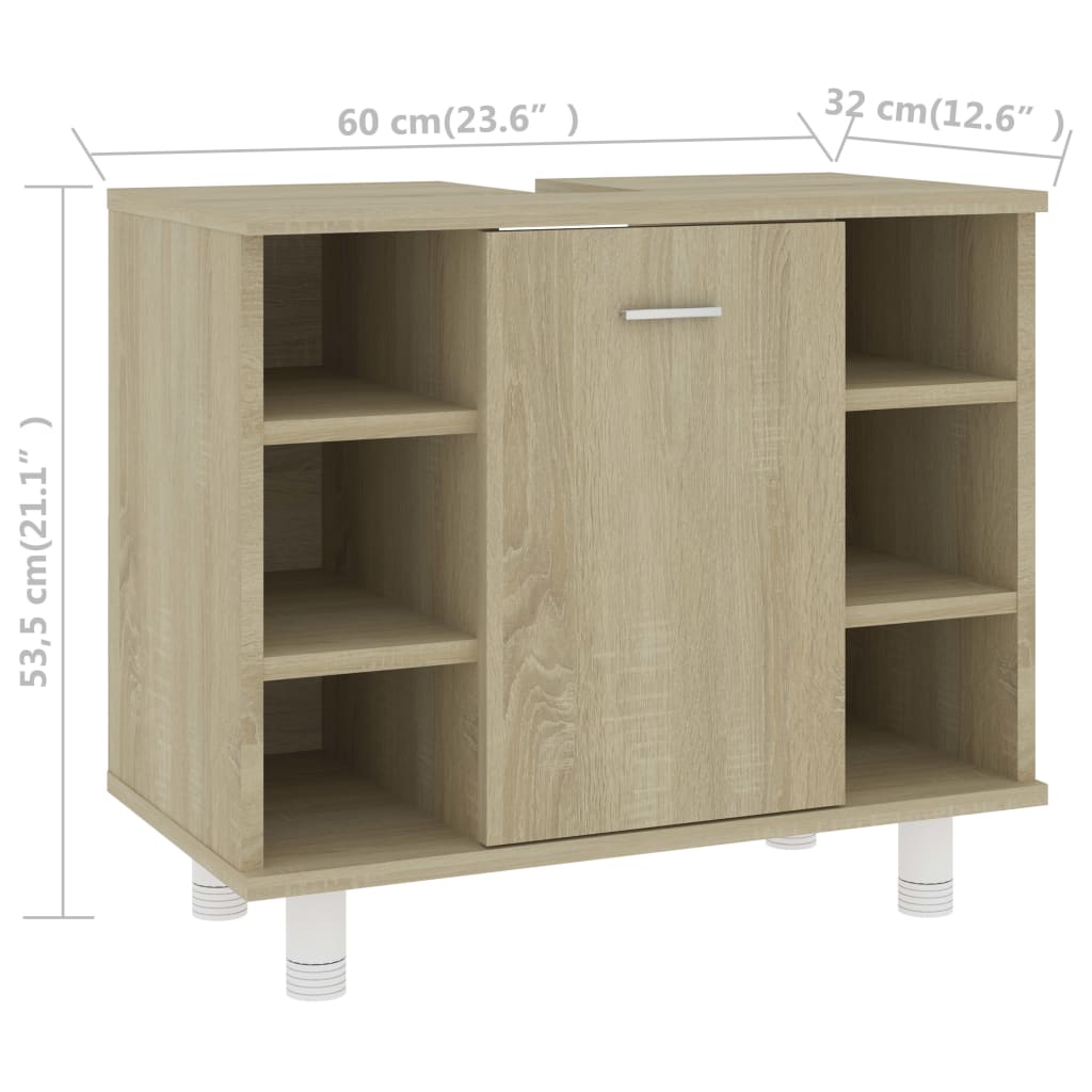Bathroom Cabinet Sonoma Oak 60x32x53.5 cm Engineered Wood