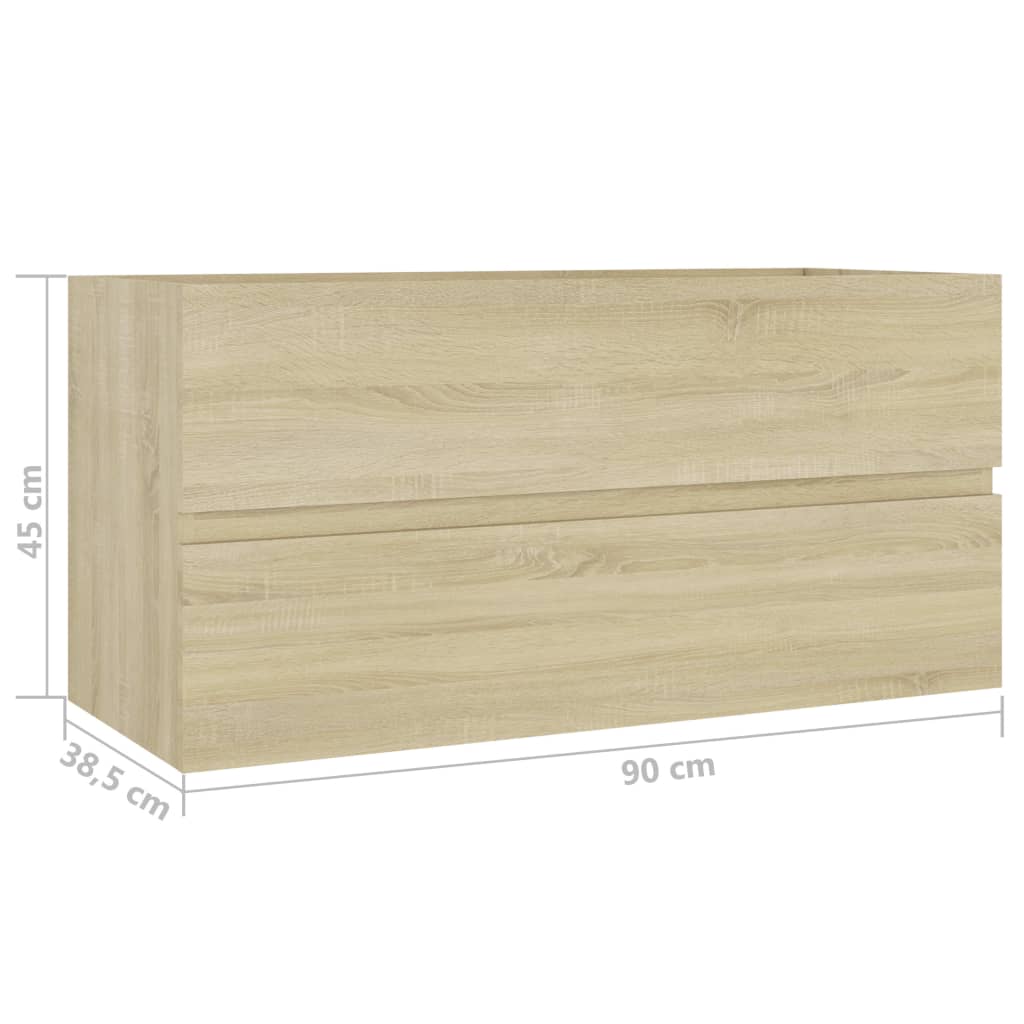 Sink Cabinet Sonoma Oak 90x38.5x45 cm Engineered Wood