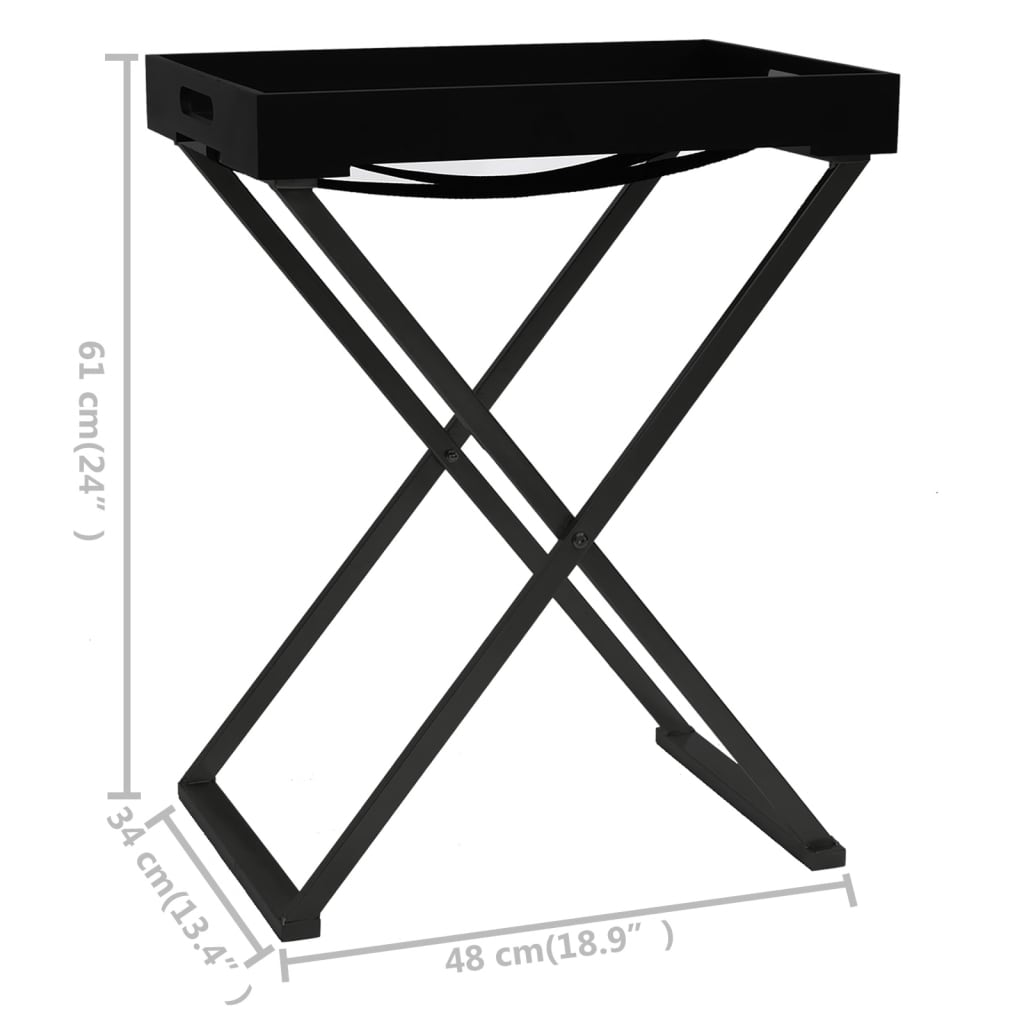 Folding Table Black 48x34x61 cm MDF