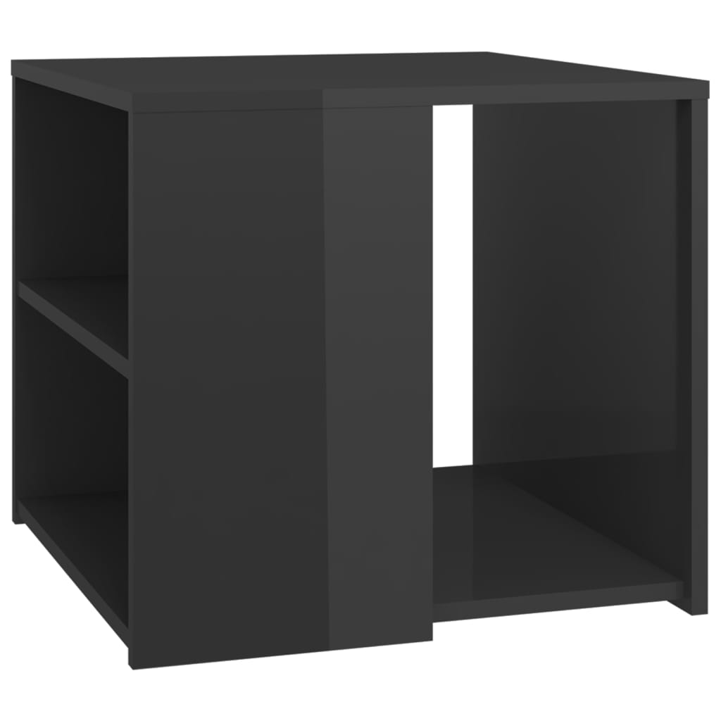 Side Table High Gloss Grey 50x50x45 cm Engineered Wood