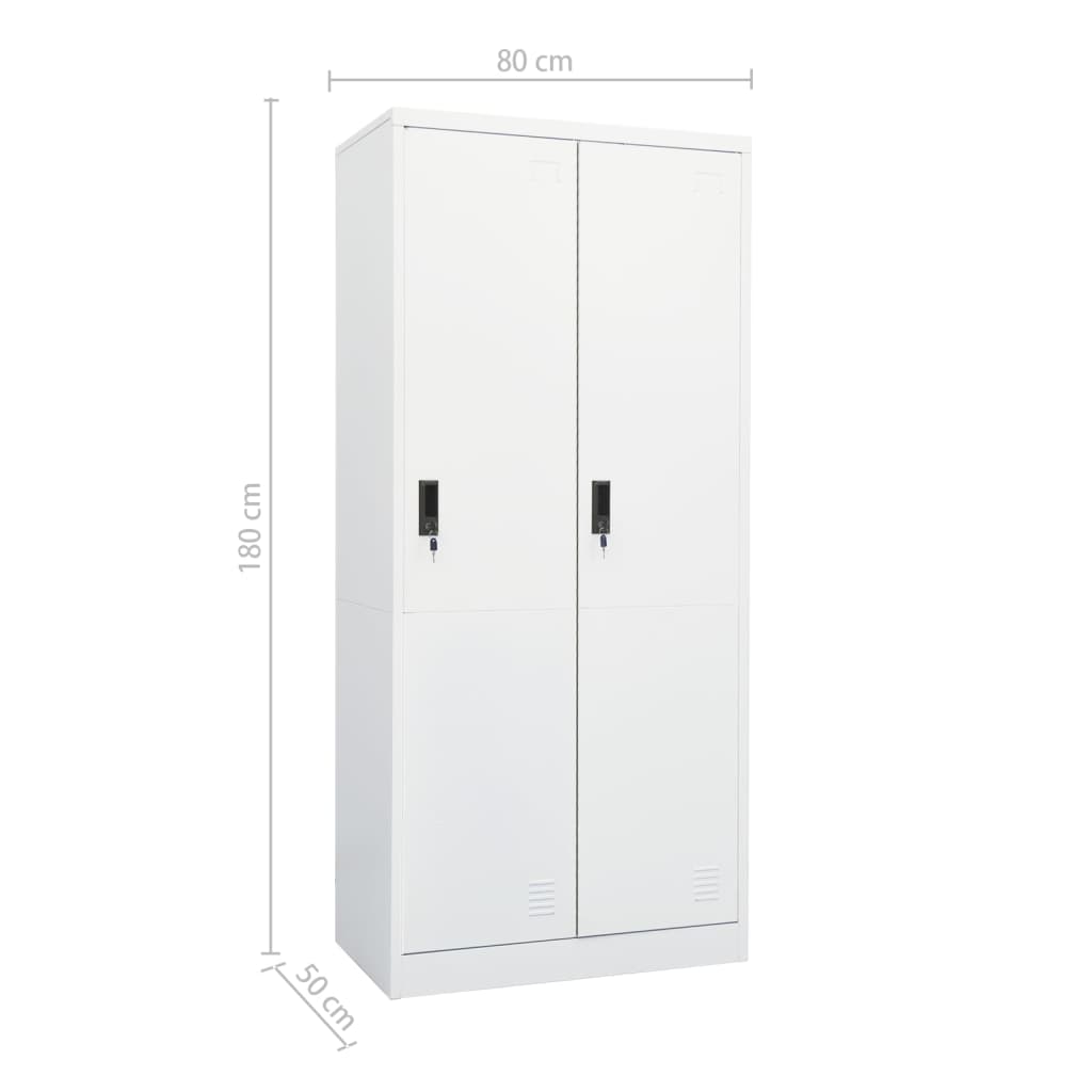 Wardrobe White 80x50x180 cm Steel