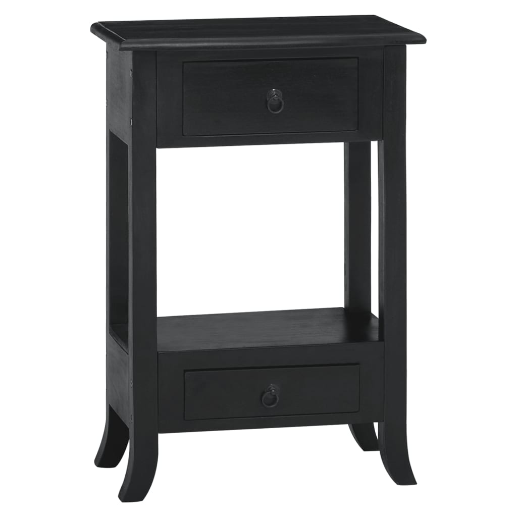 Console Table with Drawers Black 50x30x75 cm Solid Wood Mahogany