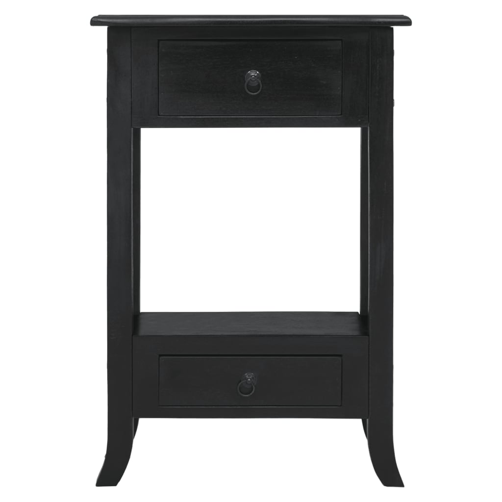 Console Table with Drawers Black 50x30x75 cm Solid Wood Mahogany