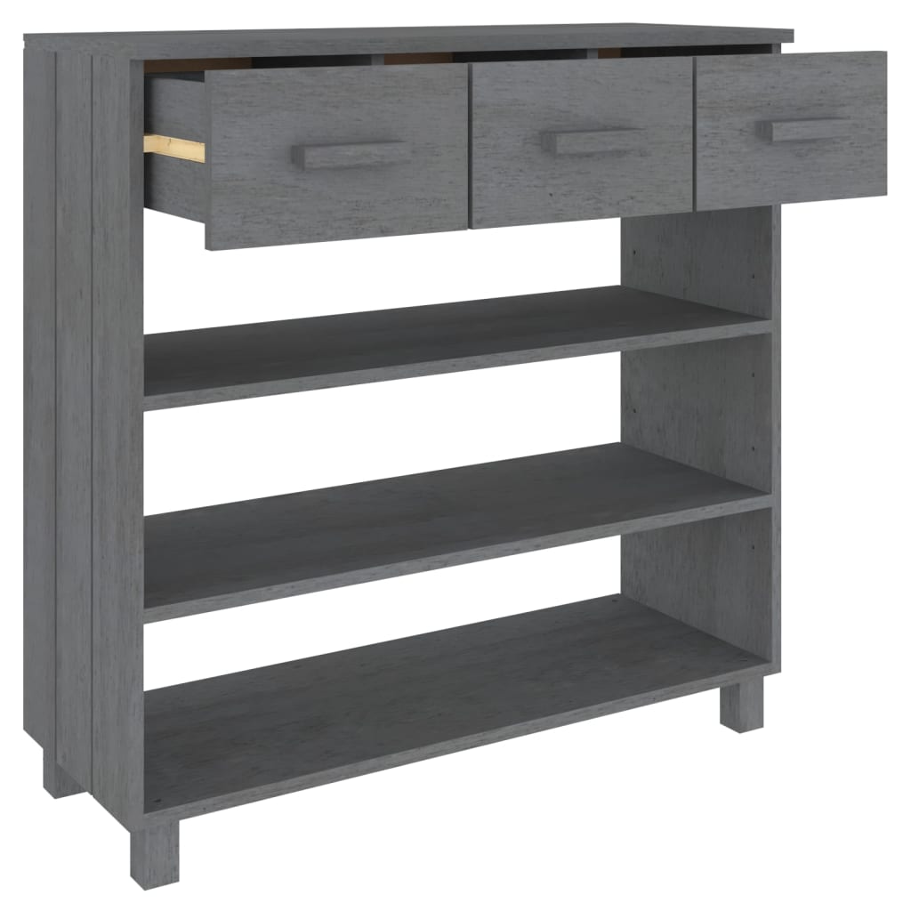 Console Table HAMAR Dark Grey 90x35x90 cm Solid Wood Pine