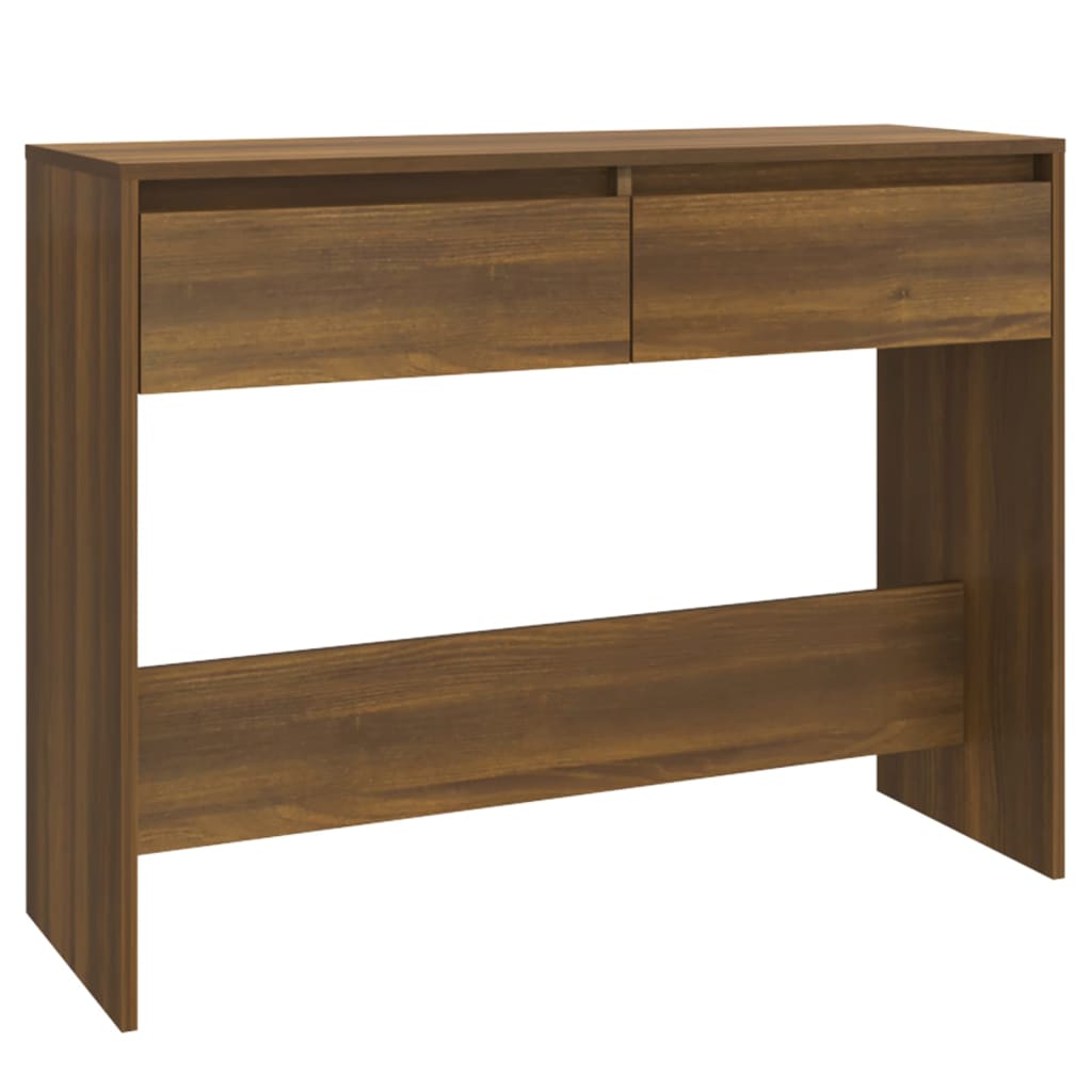 Console Table Brown Oak 100x35x76.5 cm Engineered Wood