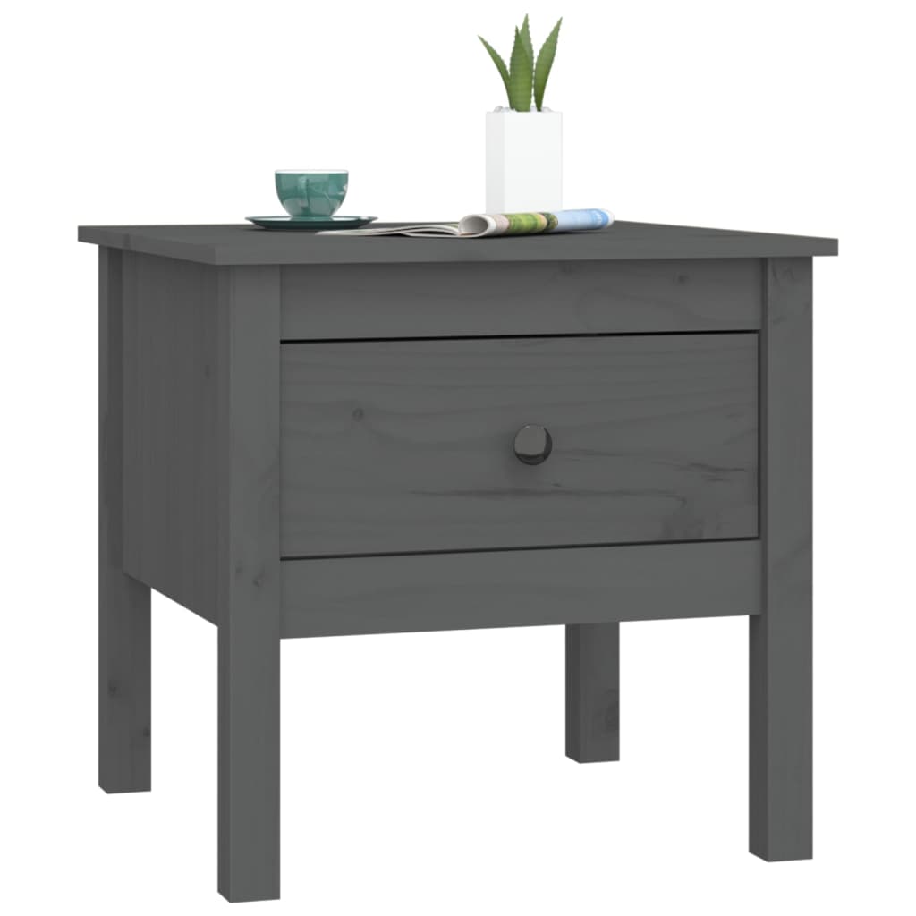 Side Tables 2 pcs Grey 50x50x49 cm Solid Wood Pine