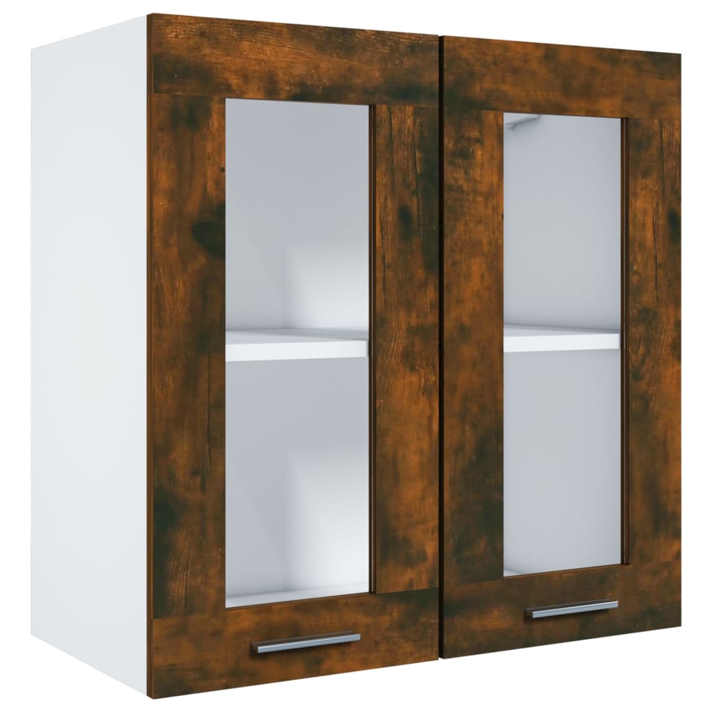 Hanging Glass Cabinet Smoked Oak 60x31x60 cm Engineered Wood