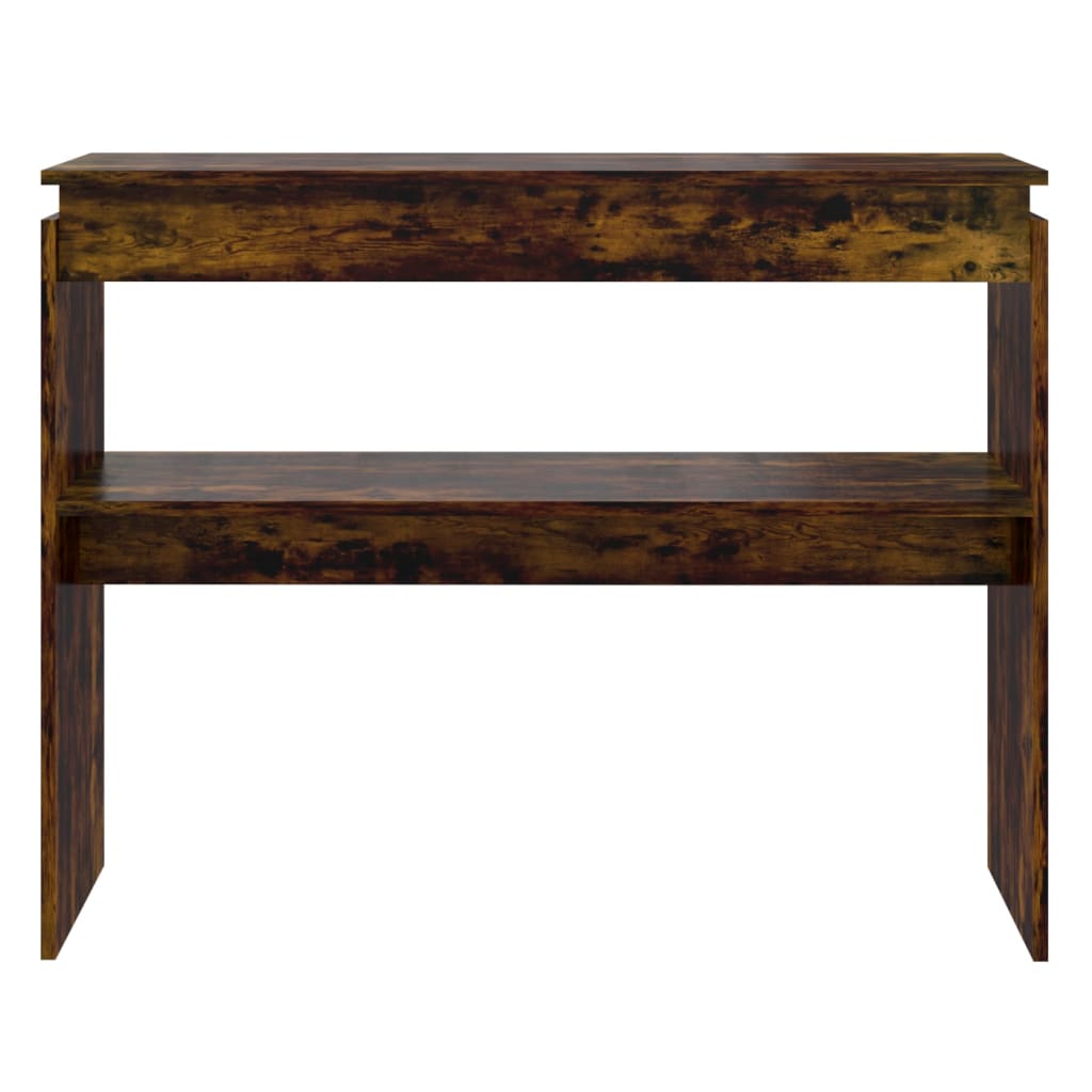 Console Table Smoked Oak 102x30x80 cm Engineered Wood
