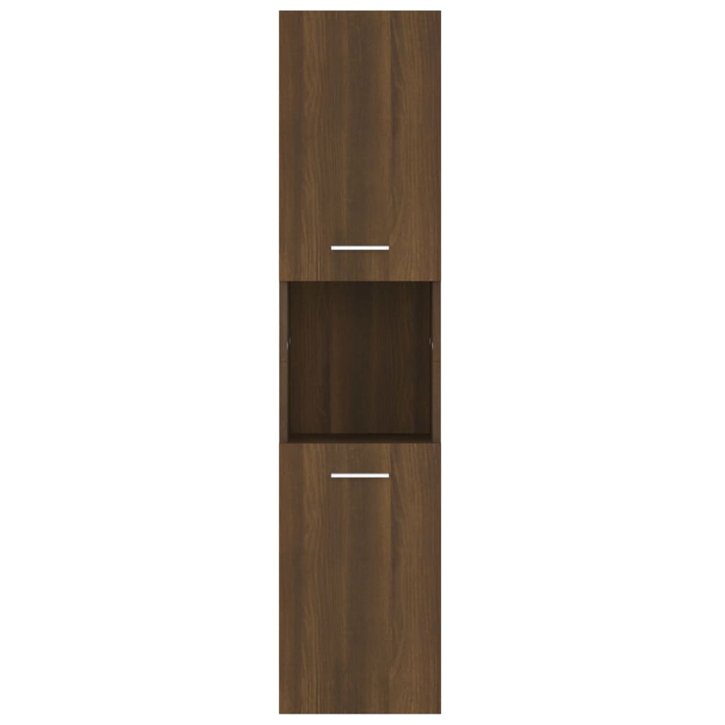 Bathroom Cabinet Brown Oak 30x30x130 cm Engineered Wood