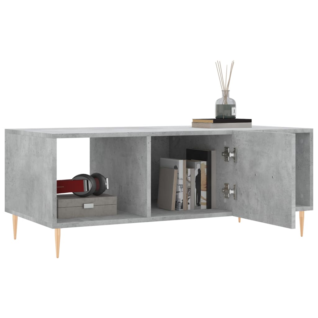 Coffee Table Concrete Grey 102x50x40 cm Engineered Wood