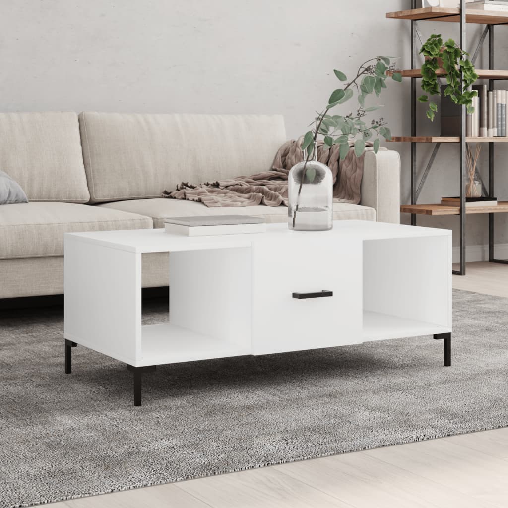 Coffee Table White 102x50x40 cm Engineered Wood