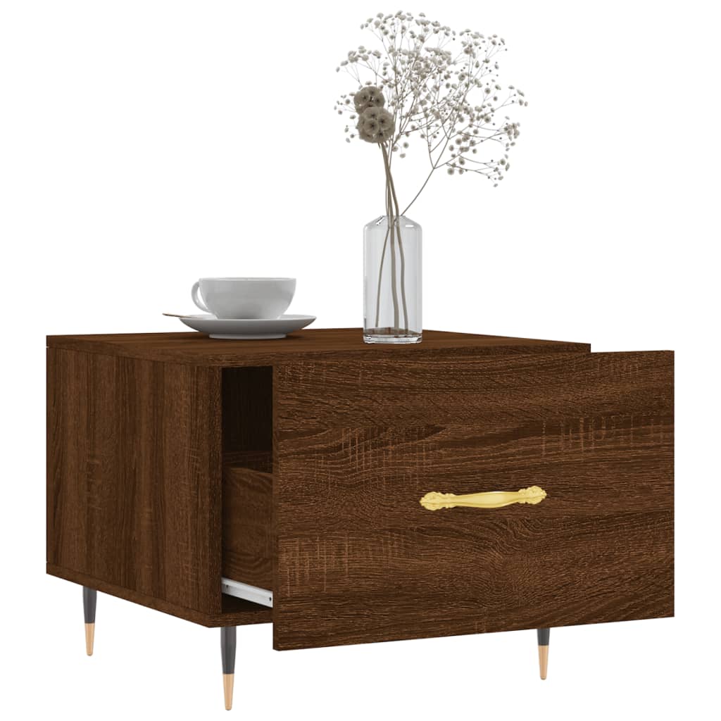 Coffee Table Brown Oak 50x50x40 cm Engineered Wood