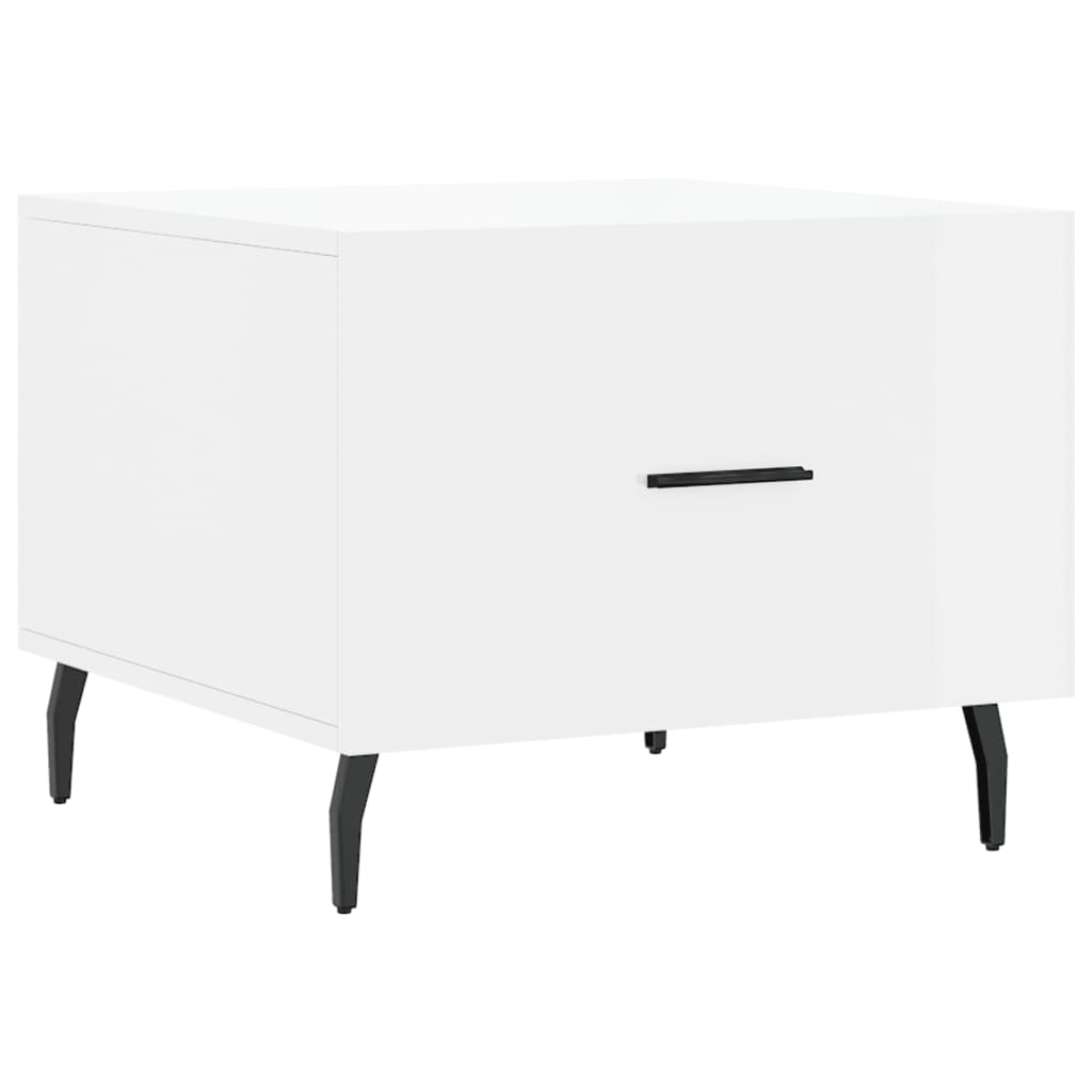 Coffee Table High Gloss White 50x50x40 cm Engineered Wood