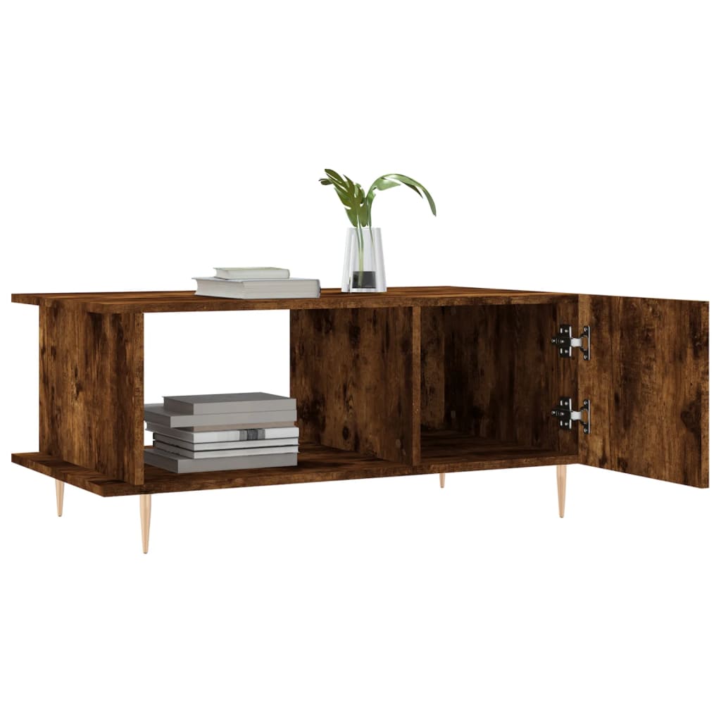 Coffee Table Smoked Oak 90x50x40 cm Engineered Wood