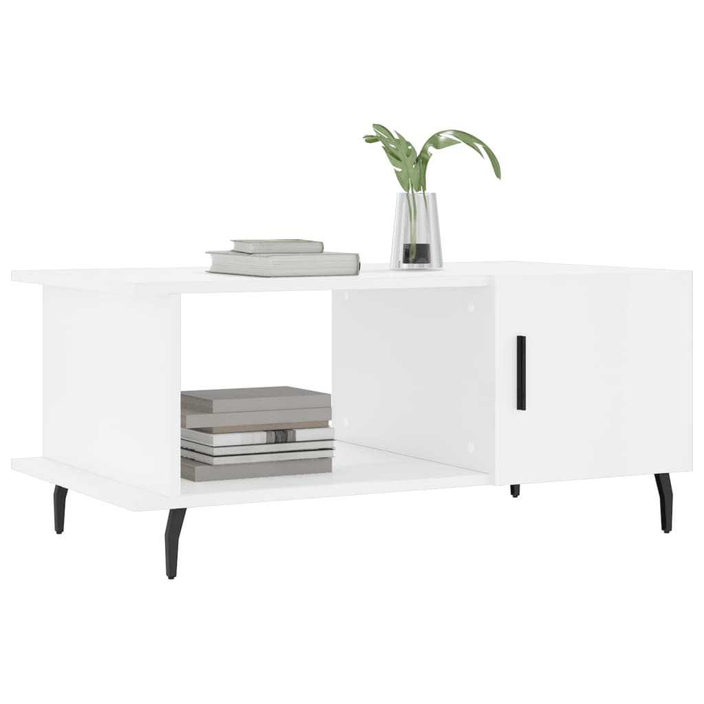 Coffee Table High Gloss White 90x50x40 cm Engineered Wood