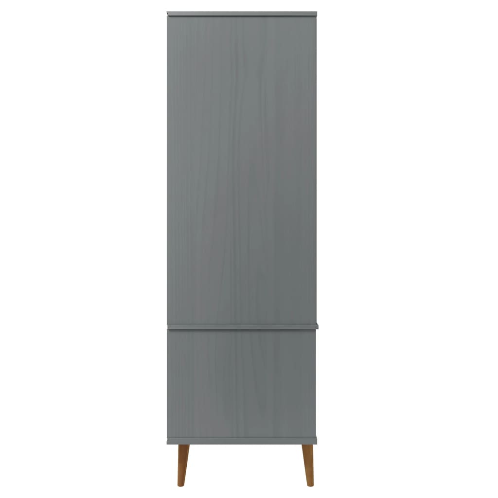 Wardrobe MOLDE Grey 90x55x175 cm Solid Wood Pine