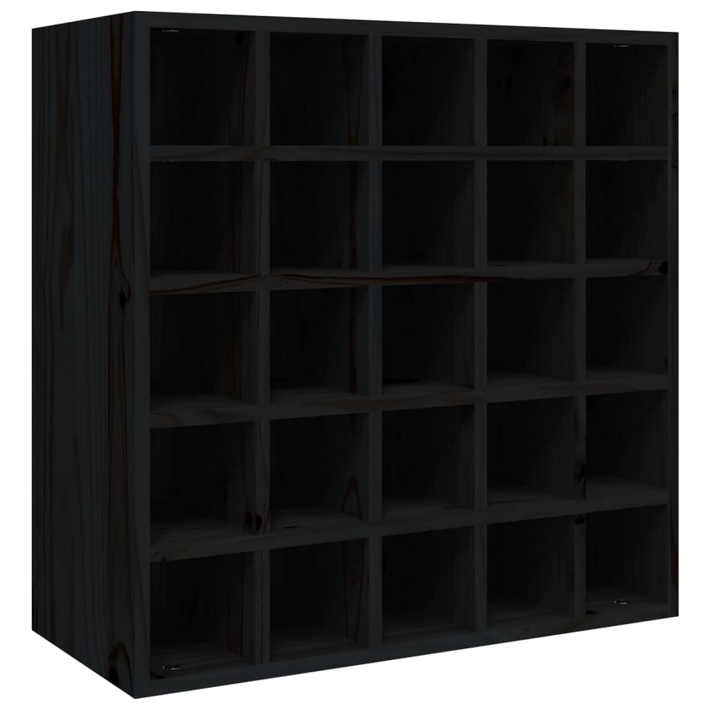 Wine Cabinet Black 56x25x56 cm Solid Wood Pine