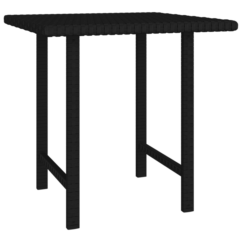 Side Tables 3 pcs Black Poly Rattan
