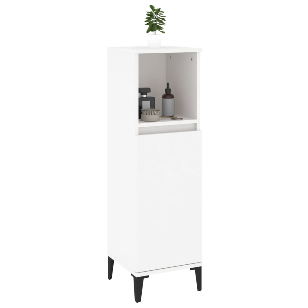 Bathroom Cabinet White 30x30x100 cm Engineered Wood