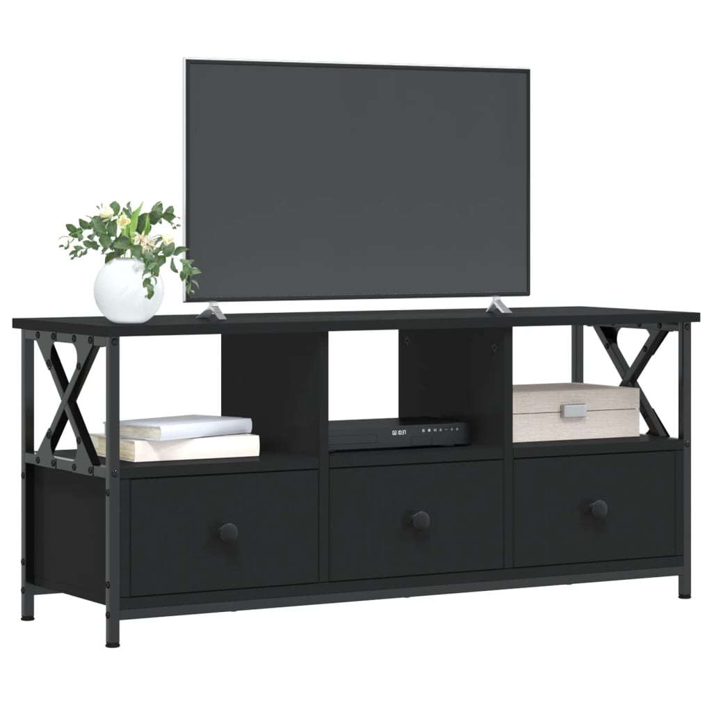 TV Cabinet Black 102x33x45 cm Engineered Wood&Iron