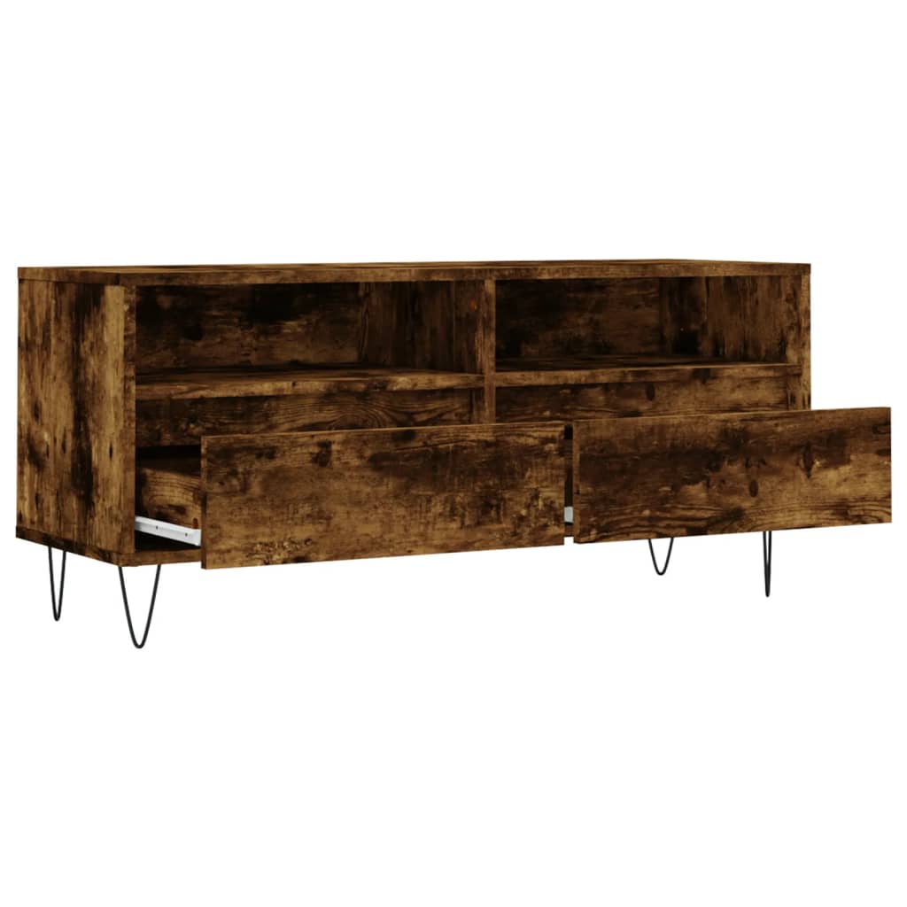 TV Cabinet Smoked Oak 100x34.5x44.5 cm Engineered Wood