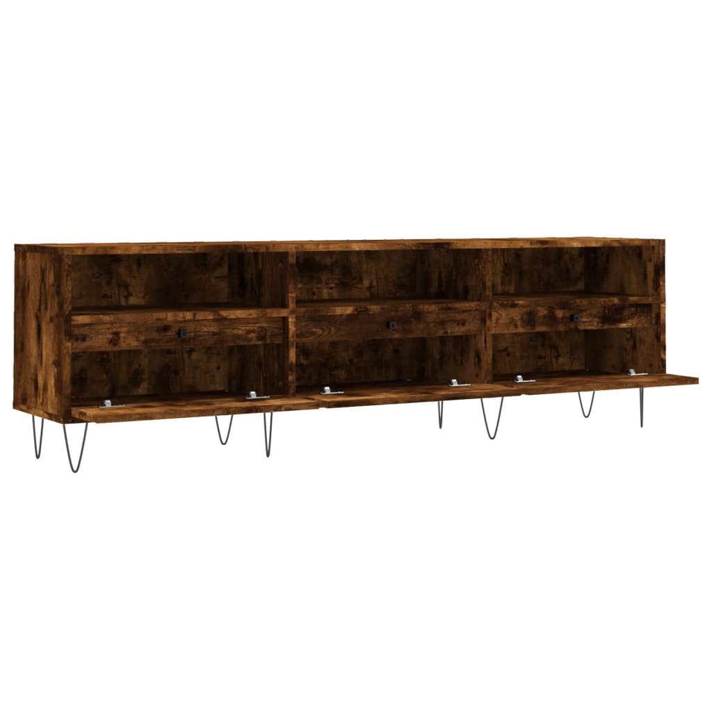 TV Cabinet Smoked Oak 150x30x44.5 cm Engineered Wood