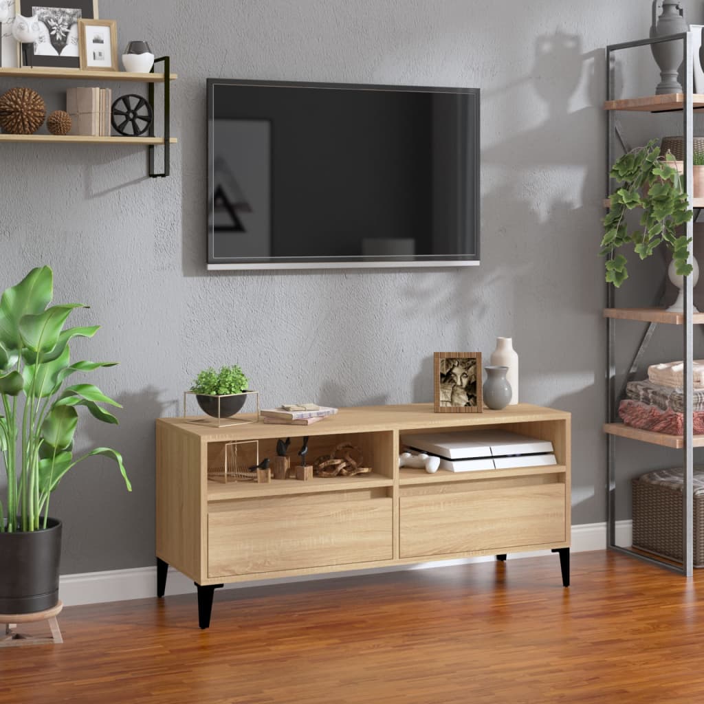 TV Cabinet Sonoma Oak 100x34.5x44.5 cm Engineered Wood