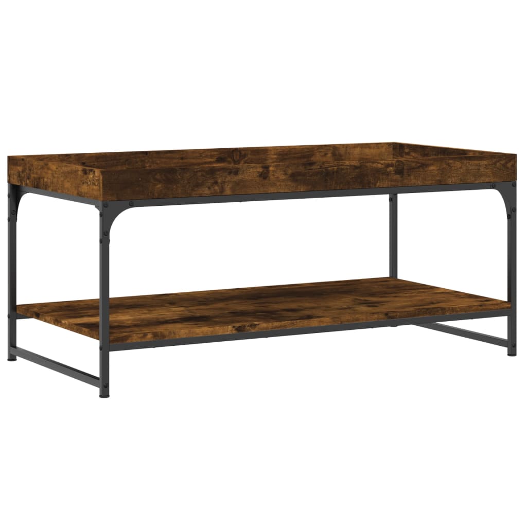 Coffee Table Smoked Oak 100x49x45 cm Engineered Wood