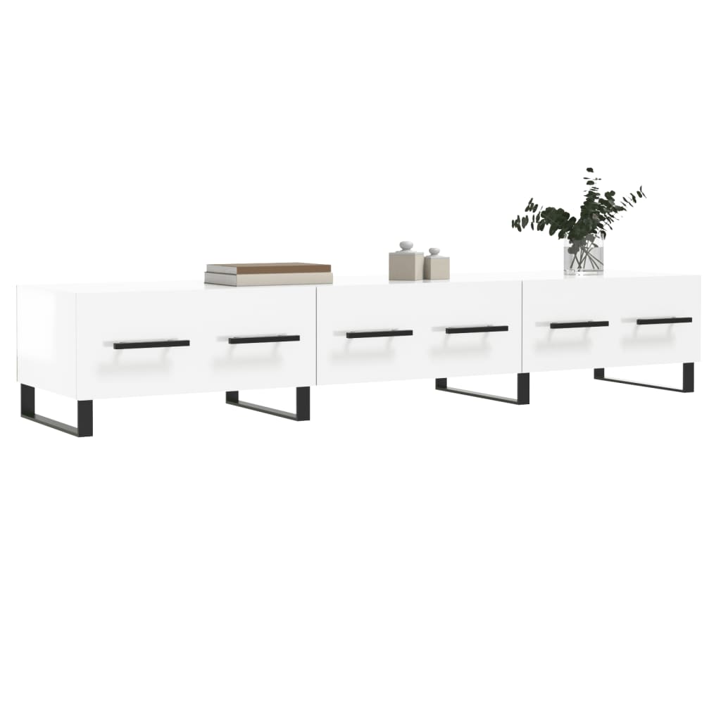 TV Cabinet High Gloss White 150x36x30 cm Engineered Wood